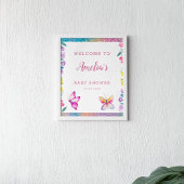 Poster Accueil Baby shower papillon mignon
