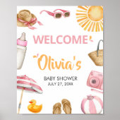 Poster Accueil Baby shower Pink Splish (Devant)