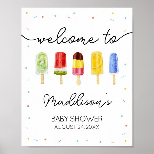 Poster Accueil Baby shower populaire (Devant)