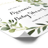 Poster Accueil Baby shower vert tropicale géométrique Gol (Coin)