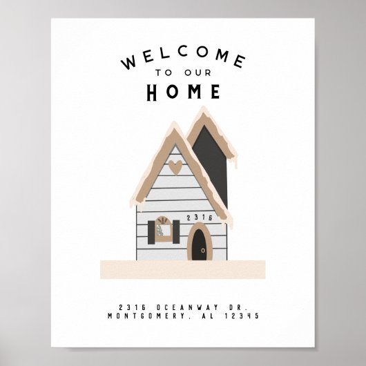 Poster Accueil Bienvenue Maison personnalisée (Devant)
