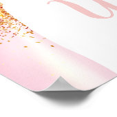 Poster Accueil Chic de Fête des mariées rose pâle (Coin)