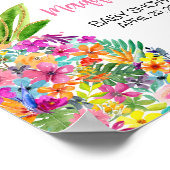 Poster Accueil d'ananas floral tropical (Coin)