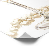 Poster Accueil d'anniversaire rose perles et Prosecco (Coin)