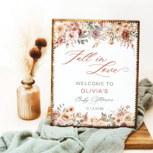 Poster Accueil de Baby Shower Watercolor Floral Tomber en