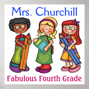 Poster Accueil de la classe de l'enseignant de l'école - 