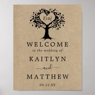 Poster Accueil de la collection Rustic Heart Tree Mariage