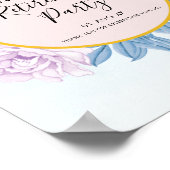 Poster Accueil de la fête de retraite Dusty Blue Watercol (Coin)