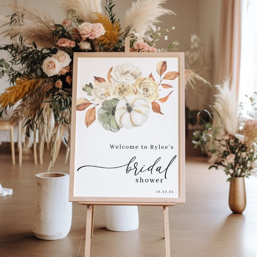 Poster Accueil de la Fête des mariées Citrouille d'automn