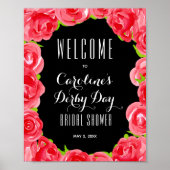 Poster Accueil de la Fête des mariées de style Roses roug (Devant)