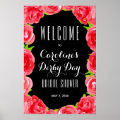 Poster Accueil de la Fête des mariées de style Roses roug (Devant)