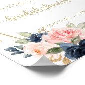 Poster Accueil de la Fête des mariées géométrique Floral  (Coin)