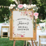 Poster Accueil de la Fête des mariées Rose antique<br><div class="desc">This design feas beautiful rustic antique rose bouquet of soft pink,  peach and blush roses. See the entire collection for more matching items !</div>