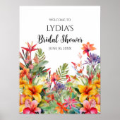Poster Accueil de la Fête des mariées Tropical Luau Hawai (Devant)