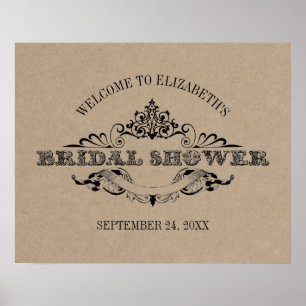 Poster Accueil de la Fête des mariées Vintage de cadre Ru