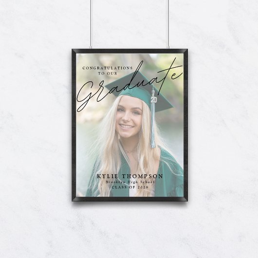 Poster Accueil de la Graduation Photo Script Moderne
