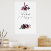 Poster Accueil de la soirée de mariage Burgundy & Navy Ta (Cuisine)