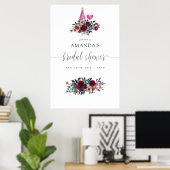 Poster Accueil de la soirée de mariage Burgundy & Navy Ta (Bureau à domicile)