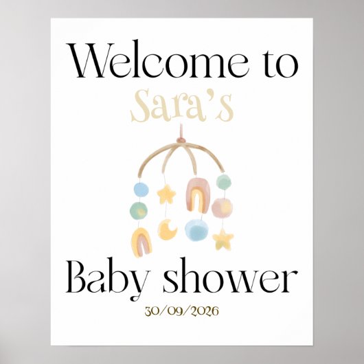 Poster Accueil de l'affiche baby shower (Devant)
