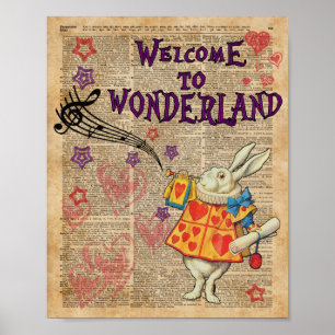 Poster Accueil de lapin à. Alice au pays des merveilles