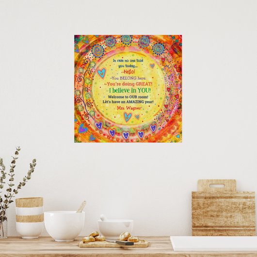Poster Accueil de l'enseignant Étudiants Salle de classe (Cuisine)