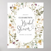 Poster Accueil de Mariage Bohème Chic Fleur de Champêtre (Devant)