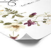 Poster Accueil de Mariage Bohème Chic Fleur de Champignon (Coin)