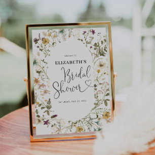 Poster Accueil de Mariage Bohème Chic Fleur de Fête de Fi