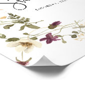 Poster Accueil de Mariage Bohème Chic Fleur de Fleur de S (Coin)