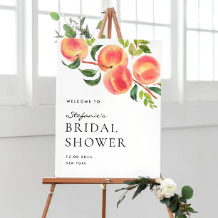 Poster Accueil de mariage estival à l'aquarelle pêche Fêt