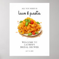 Accueil de mariage italien pour pâtes aquarelles