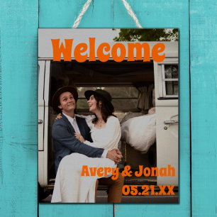 Poster Accueil de Réception de Mariage Photo Vintage Mode