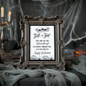 Poster Accueil Décor crâne Trick ou traiter Halloween Sig
