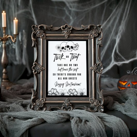 Poster Accueil Décor crâne Trick ou traiter Halloween Sig