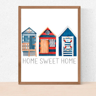 Poster Accueil Douce Maison Cabane de Plage Estivale Naut