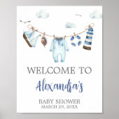 Poster Accueil du Baby shower Ahoy Nautical (Devant)