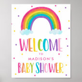 Poster Accueil du Baby shower Arc-en-ciel lumineux (Devant)