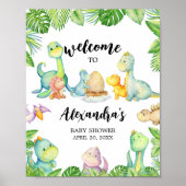 Poster Accueil du Baby shower Cute Dinosaur (Devant)