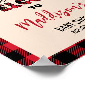 Poster Accueil du Baby shower de bûcherons d'ours plaid (Coin)