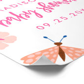 Poster Accueil du Baby shower des papillons mignons (Coin)