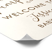 Poster Accueil du Baby shower Eucalyptus Citrouille bleu  (Coin)