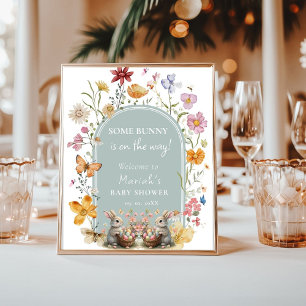 Poster Accueil du Baby shower Fleur sauvage de Pâques de 
