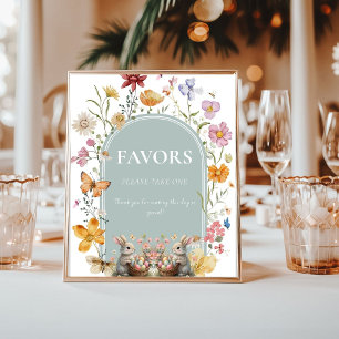 Poster Accueil du Baby shower Fleur sauvage de Pâques de 