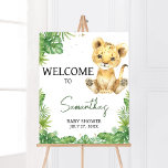 Poster Accueil du Baby shower Lion rugissant<br><div class="desc">Faites de votre événement spécial avec ce Baby shower Safari Tropical avec notre Affiche de bienvenue mignonne et joliment imprimable avec le thème adorable du Baby shower Lion. Téléchargez,  personnalisez et créez des souvenirs durables avec cette touche parfaite pour votre fête joyeuse ! BS736</div>