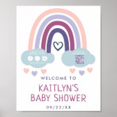 Poster Accueil du Baby shower Little Rainbow (Devant)