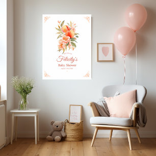 Poster Accueil du Baby shower Peach Fuzz