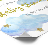 Poster Accueil du Baby shower Twinkle Star Blue Clouds (Coin)