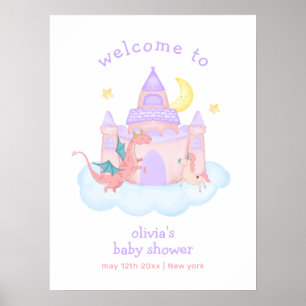 Poster Accueil du Baby shower Unicorn du jote Fairytale D