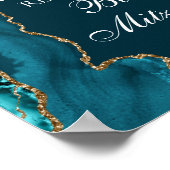 Poster Accueil du Bat mitzvah Turquoise Gold Agate Chic (Coin)