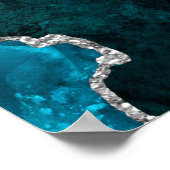 Poster Accueil du Mariage Agate turquoise et Argent (Coin)